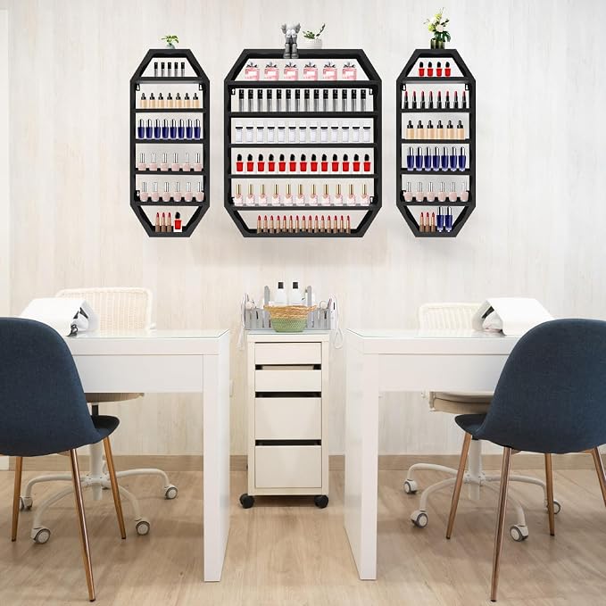 Nail Polish Organizer Wall Mounted, Metal Nail Polish Storage Holder - Image 9