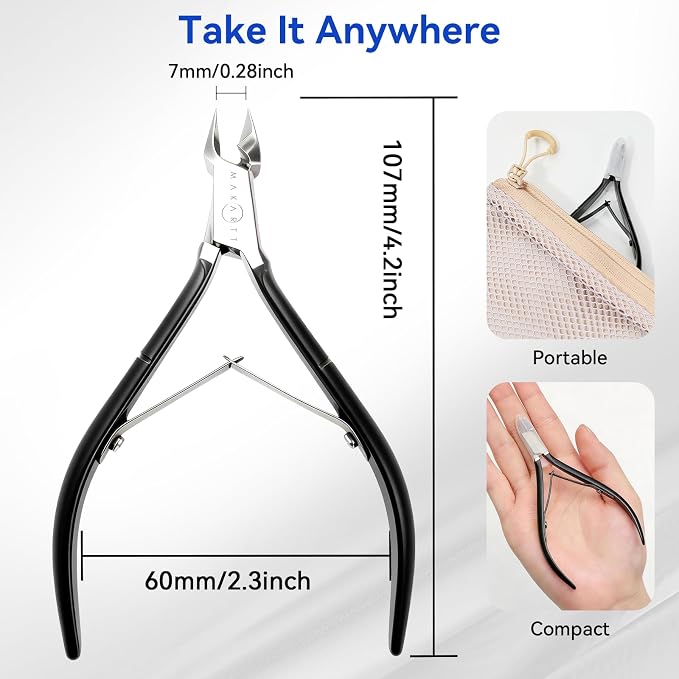 Makartt Cuticle Nipper - 7mm Full Jaw Stainless Steel Professional Cuticle - Image 5