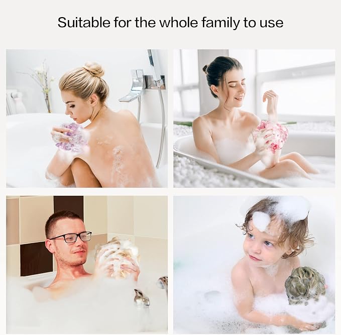 Fishent Shower Sponge Shower Loofah, Body Wash Loofah Sponge Body Scrubber - Image 6