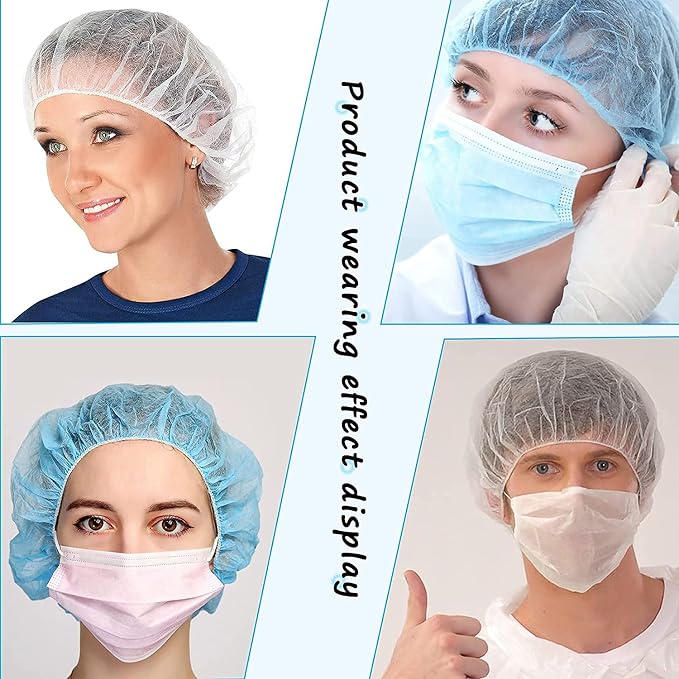 Disposable Bouffant Caps, 21inches Hair Net, Elastic Dust Cap - Image 4
