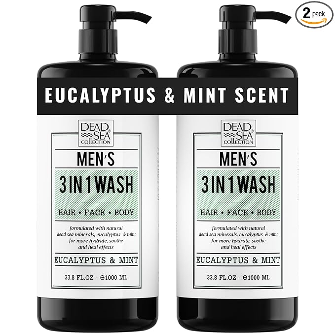 Dead Sea Collection Eucalyptus Mint Men’s Body Wash – 3 in 1 Body Wash by DeadSeaCollection