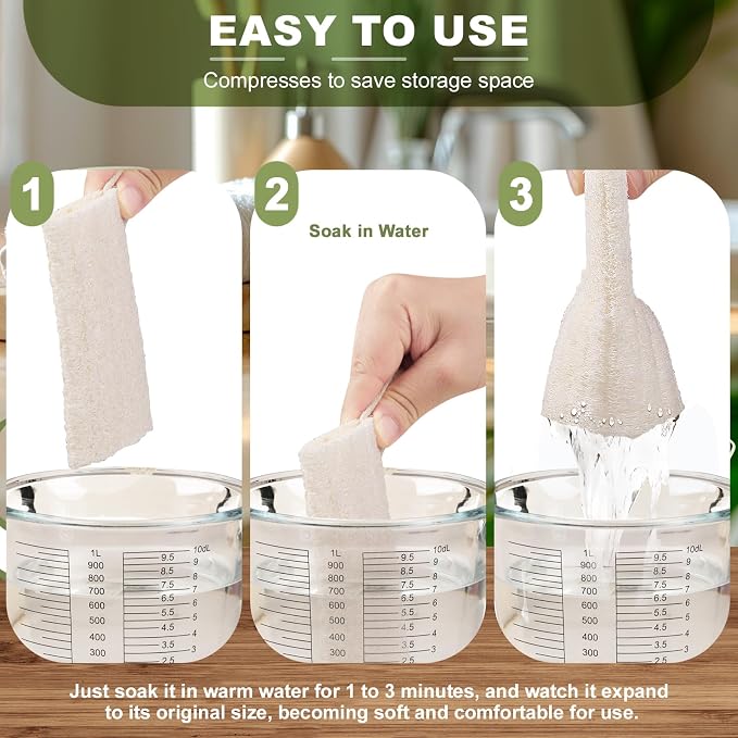 Natural Loofah Body Scrubber Sponge, Spa & Shower Use - Image 6