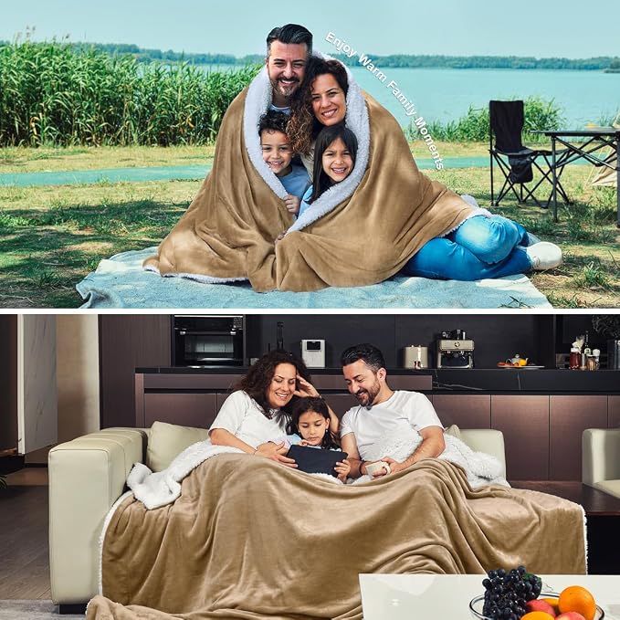 KAWAHOME Sherpa Fleece Queen Size Blanket - Image 6