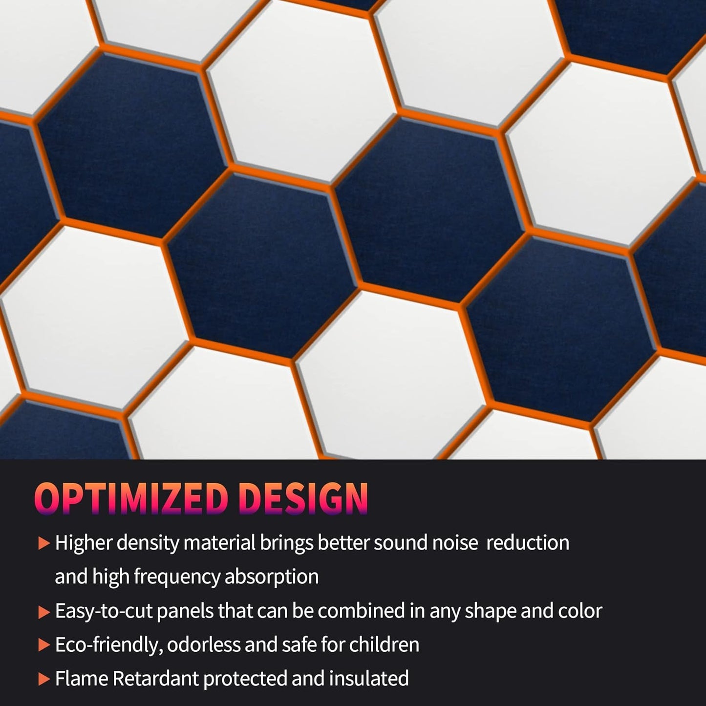 Mollywell Hexagon Acoustic Panels, High Density, Soundproofing, Decorative Noise Reduction Felt Wall Tiles for Ceilings, Home Office & Gaming Room (Dark Camel), 14x12x0.4 Inch