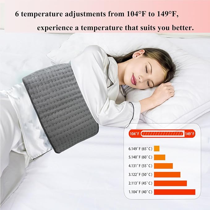 Heating Pad for Back Pain Relief Period Cramp, 6 Heat Settings & 4 Timer Auto - Image 2