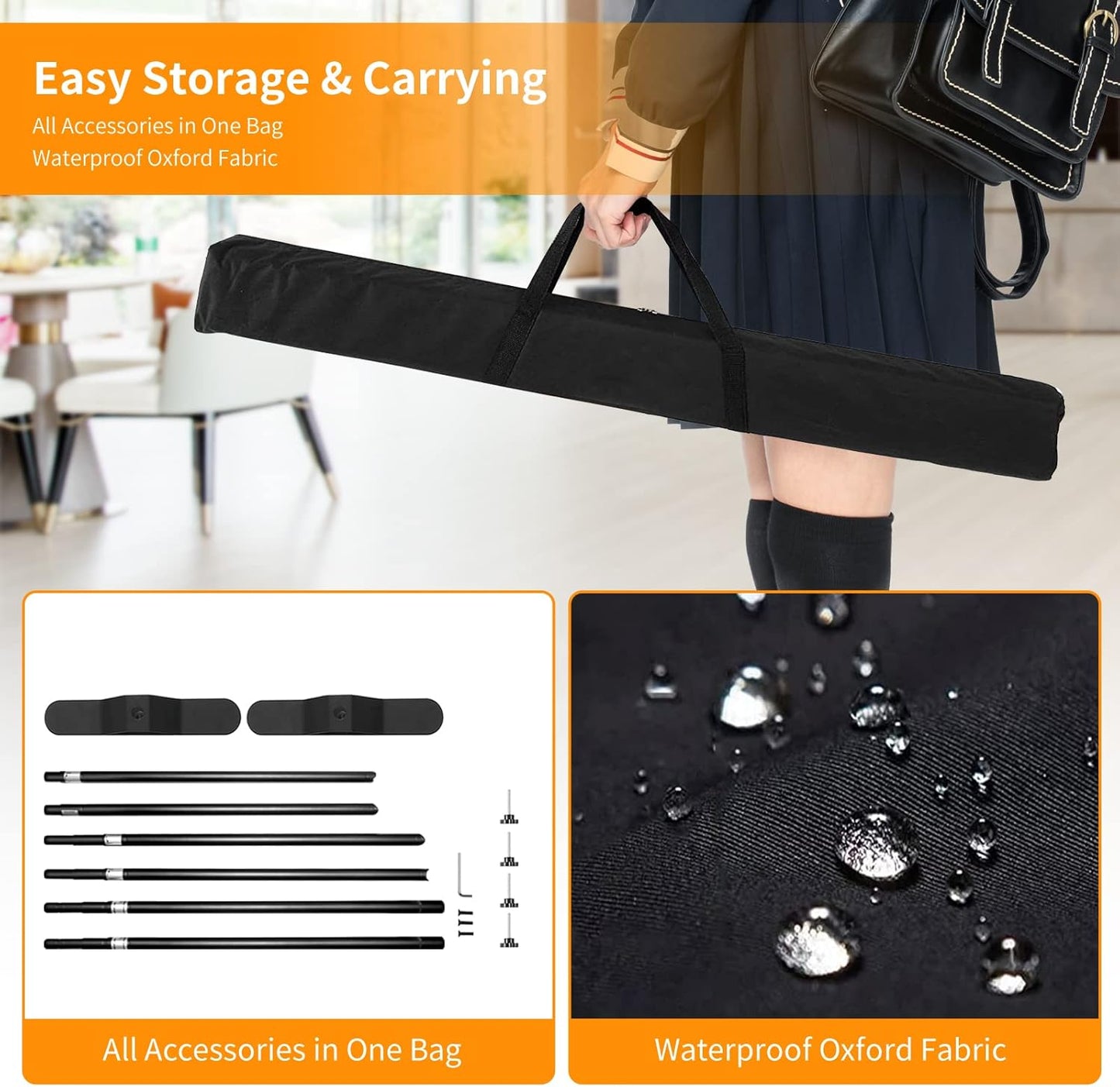 FUDESY 10x8 ft Backdrop Banner, Heavy Duty Adjustable Background Stand Kit with Carrying Bag, Step and Repeat Photography Frame for Trade Show Display Photo Booth Parties