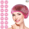 100 Pcs Rose Red Disposable Shower Caps, Shower Caps by Unknown