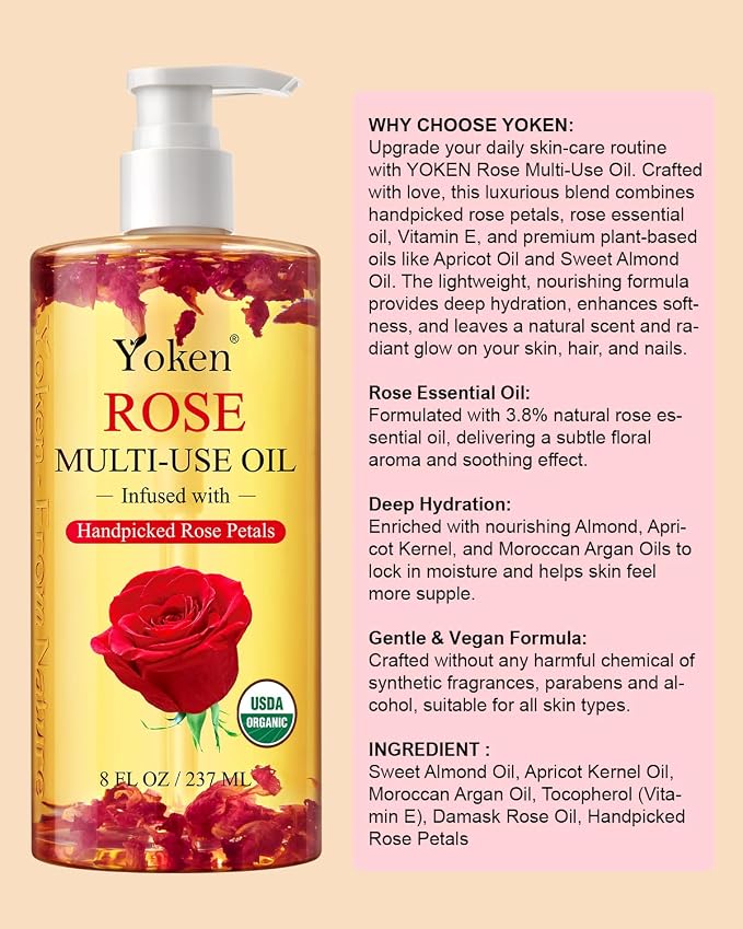 Multi-Used Body Oil For Skin USDA Certified, Hair and Nails, Vitamin E & Almond - Image 7