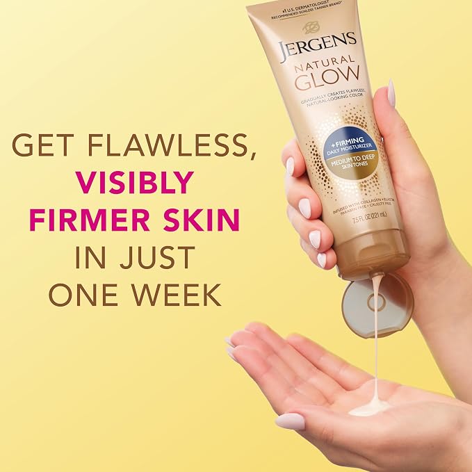Jergens Natural Glow + Firming Daily Moisturizer Medium to Tan Skin Tones 7.5oz - Image 6