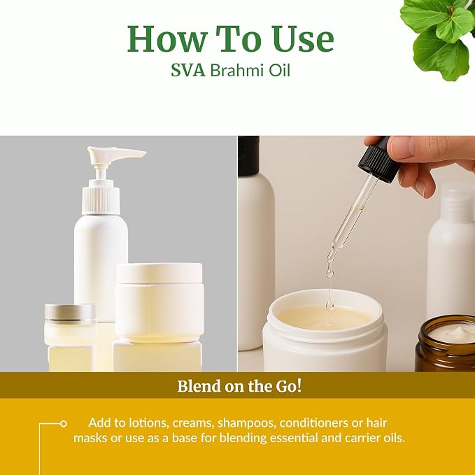 SVA Brahmi Oil - 8 Fl Oz – 100% Natural Cold Pressed Brahmi Oil - - Image 6