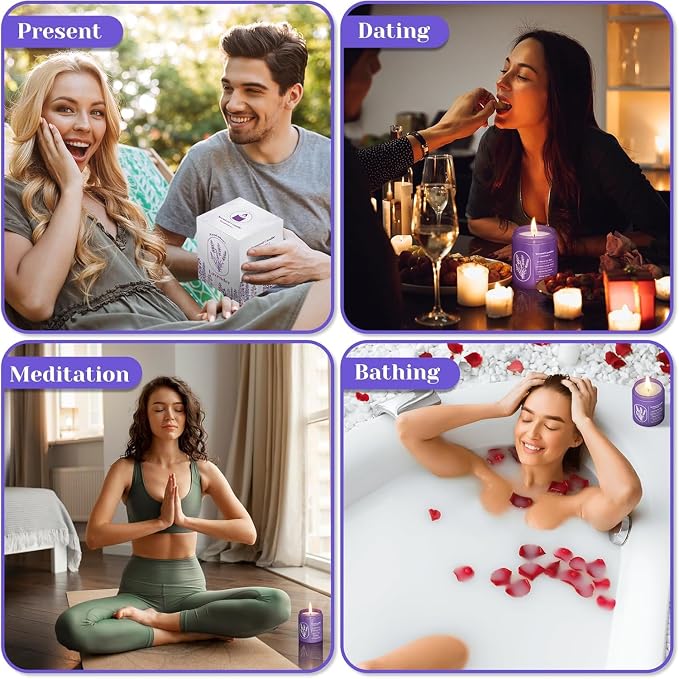 WarmEmbrace Lavender Jar Candles, 7.6 oz Purple Jar Candle, Natural Soy - Image 7