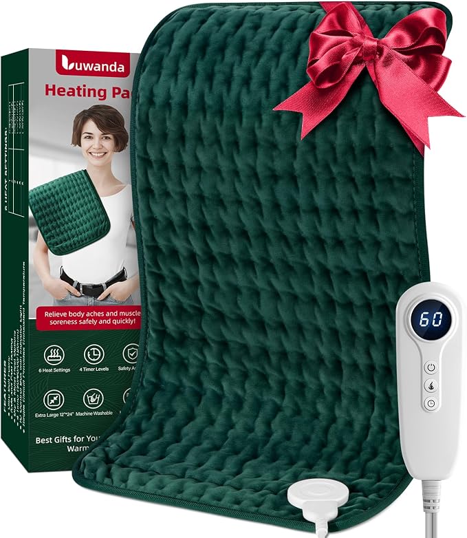 Heating Pad for Back Neck Shoulder Pain Relief and Period Cramps, Large Heating by luwanda