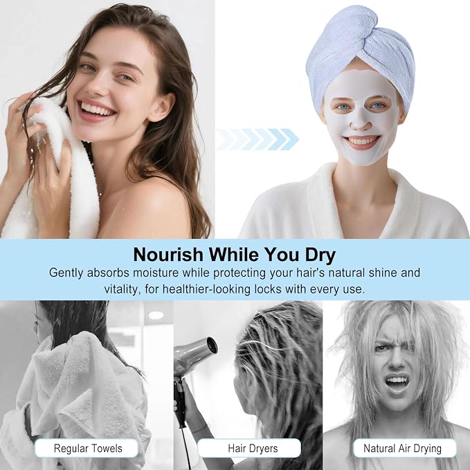 Microfiber Hair Drying Towel Wrap - Image 4