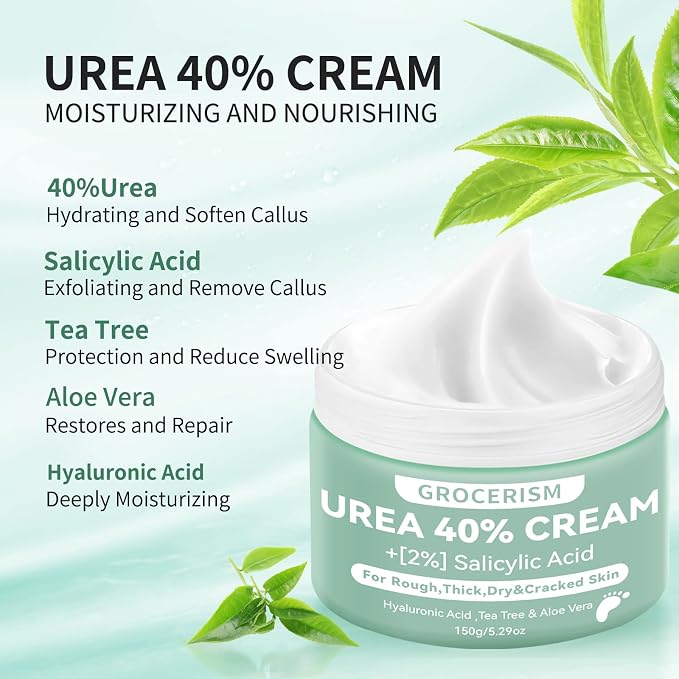 Grocerism 2 Packs Urea Cream 40% Plus 2% Salicylic Acid 5.30 oz || Foot Cream - Image 3