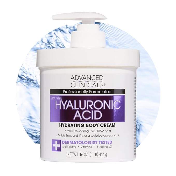 Advanced Clinicals Hyaluronic Acid Moisturizer Body Cream W/Vitamin E | by AdvancedClinicals