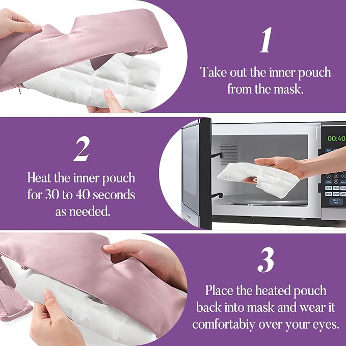 Lavender Heated Eye Mask, Weighted Sleep Mask - Image 6