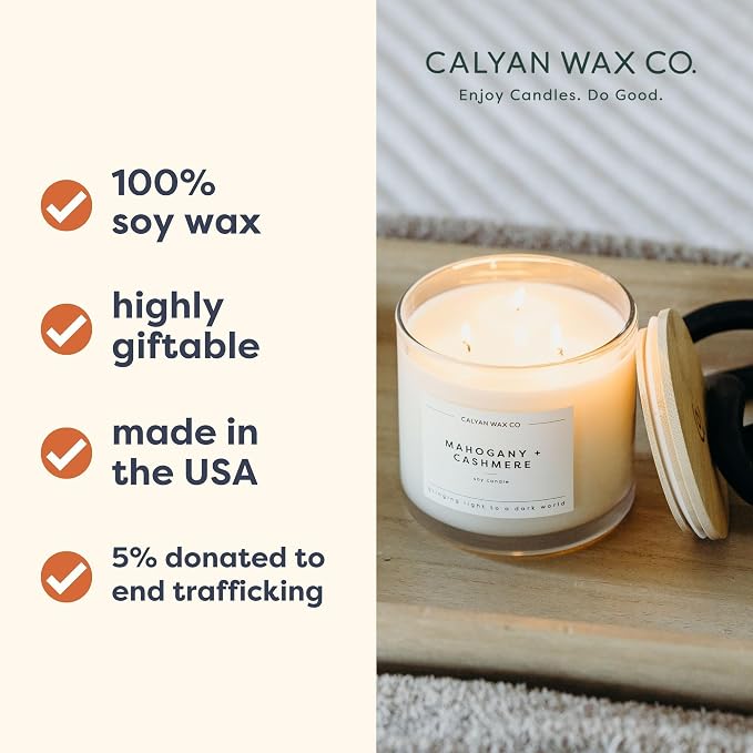 Lavender & Bergamot 3 Wick Scented Candle - Image 3