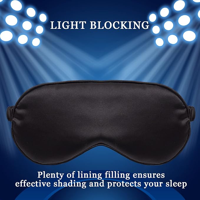 LERSVICVIL Sleep Mask 4 Pack Silk Eye Cover Soft Satin Blindfold Elastic Strap - Image 6