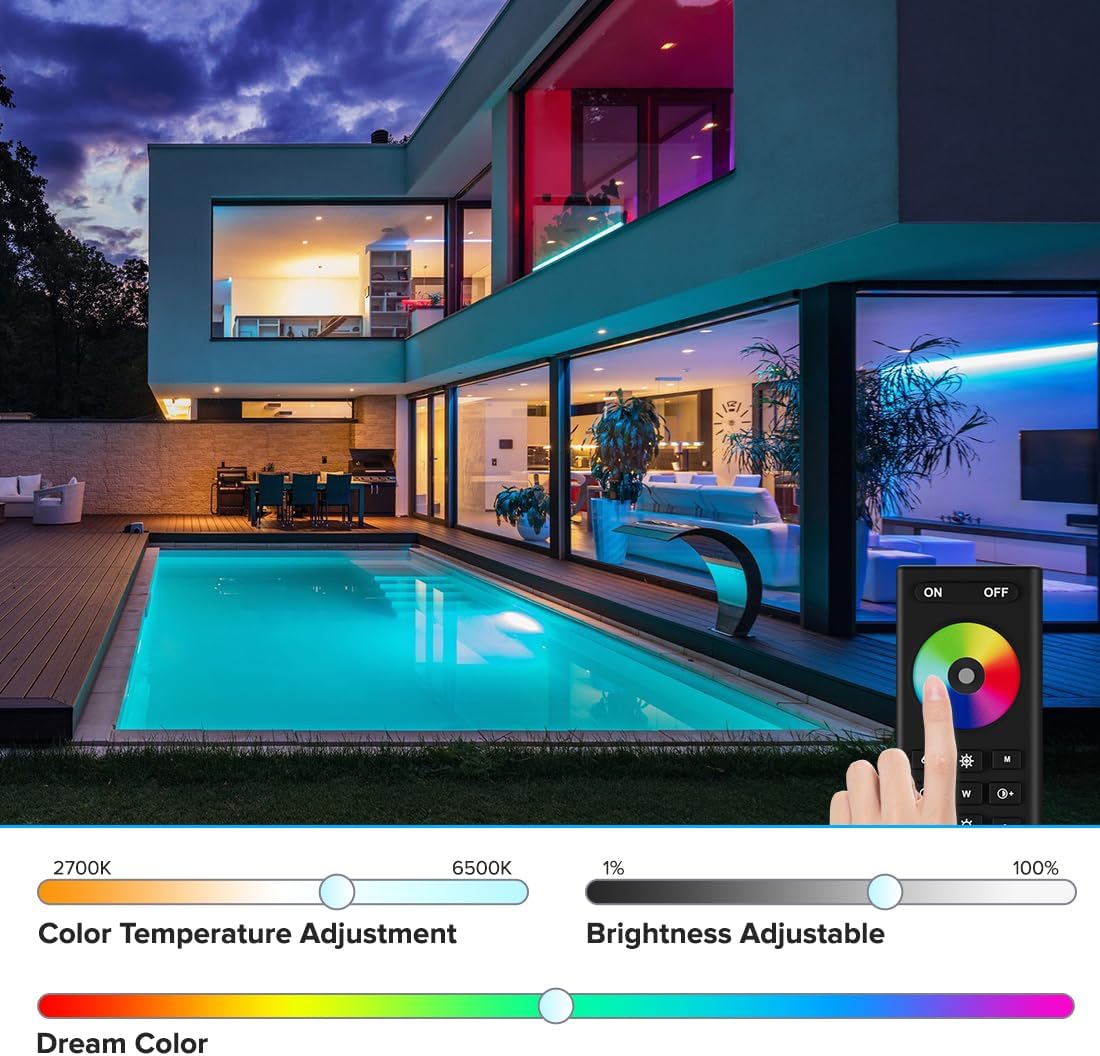 BTF-LIGHTING 2.4GHz Wireless RF Remote RC03RFB &2PCS C04RF Tuya Controller Kit 4 Zones Group Control 5050SMD FCOB COB PWM RGBW (+ R G B W) 5pin LED Strip DC5V DC12V DC24V