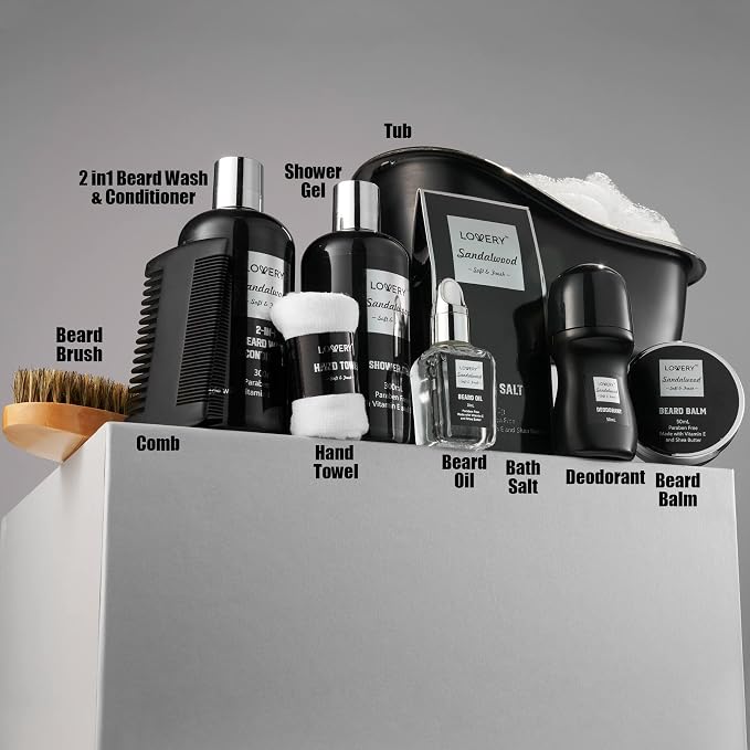 Gifts for Men, Valentines Day Gifts for Him Body And Wash Gift Set Beard Kit - Image 2