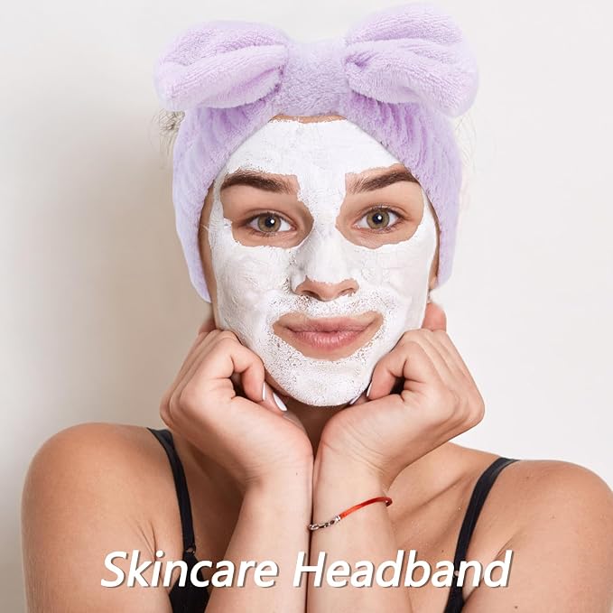 VELSCRUN Spa Headband, Makeup Face Wash Skincare Headbands, Bow Hair Band Party - Image 4