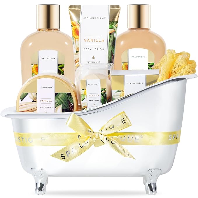 Gift Baskets for Women, Spa Luxetique 8 Pcs Vanilla Mothers Day Gifts for Mom - Image 6