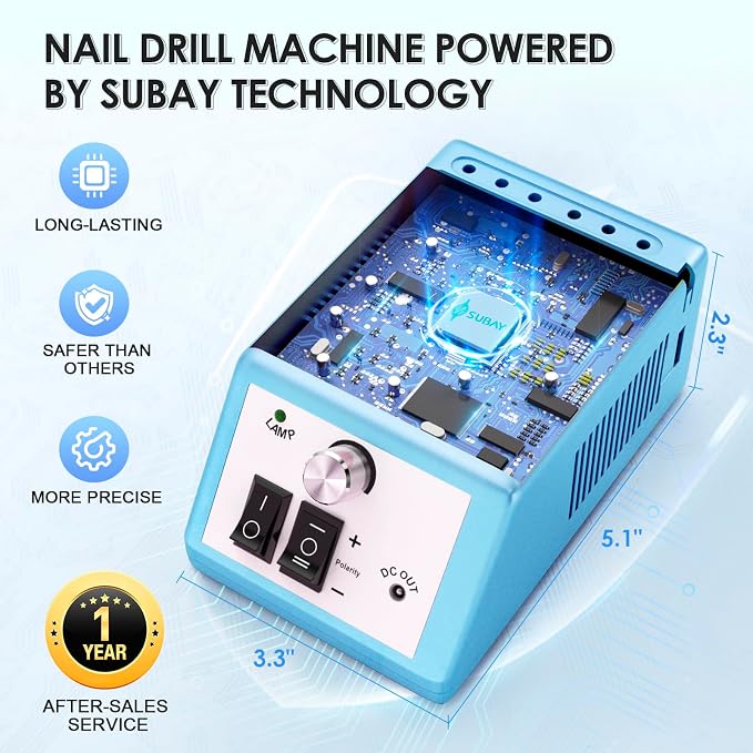 Subay Professional Nail Drill Electric File 20000RPM - Image 4