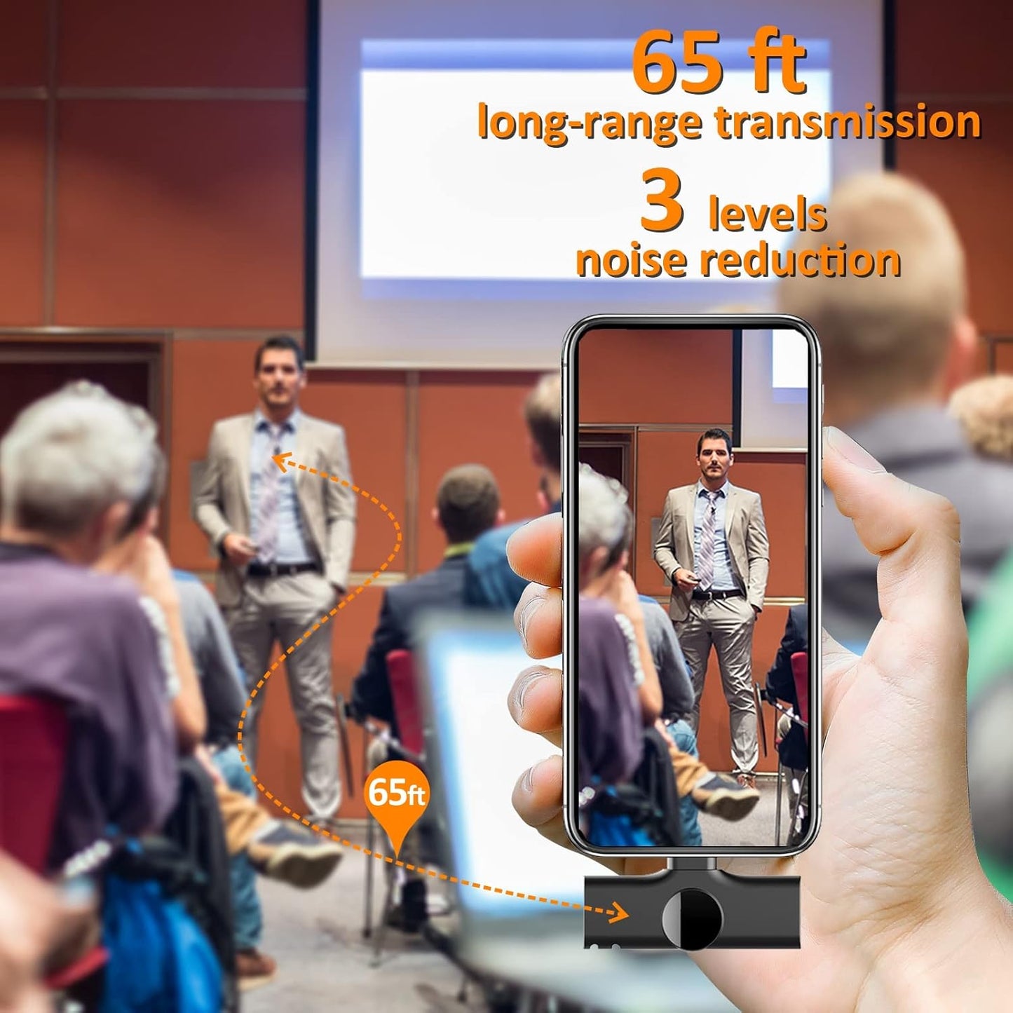 Wireless lavalire Microphone, Clip on Microphones, Hi-Fi Audio, Wireless Mic A3, for iPhone 7-14, Laptop, Zoom Meeting, Video Recording, tiktok