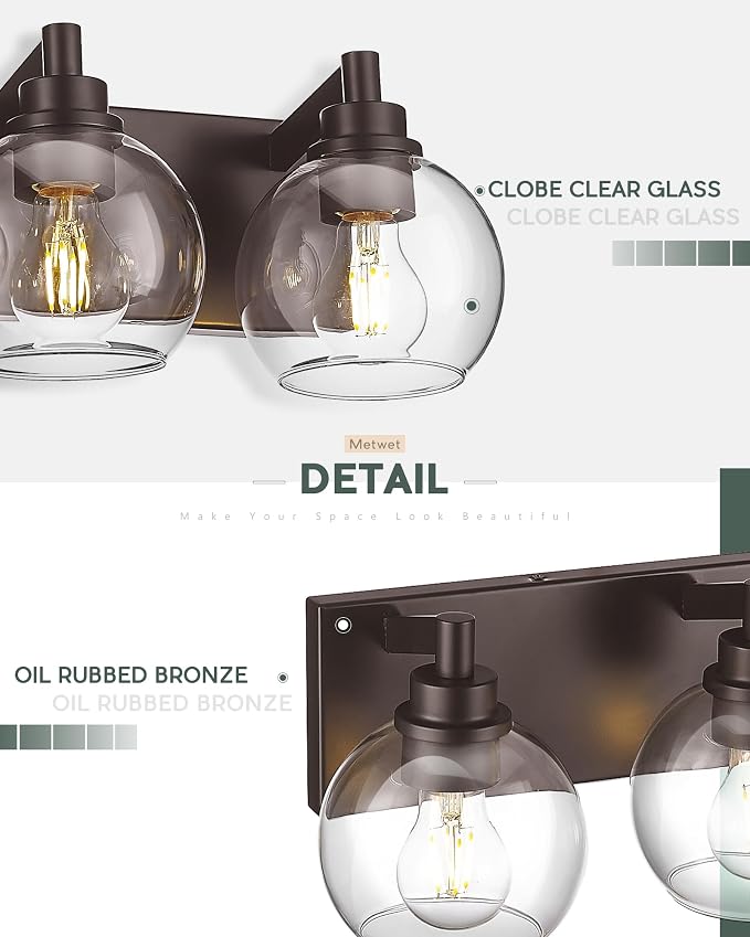 Bathroom Light Fixtures Over Mirror, 5-Light Oil Rubbed Bronze Bathroom Vanity - Image 3