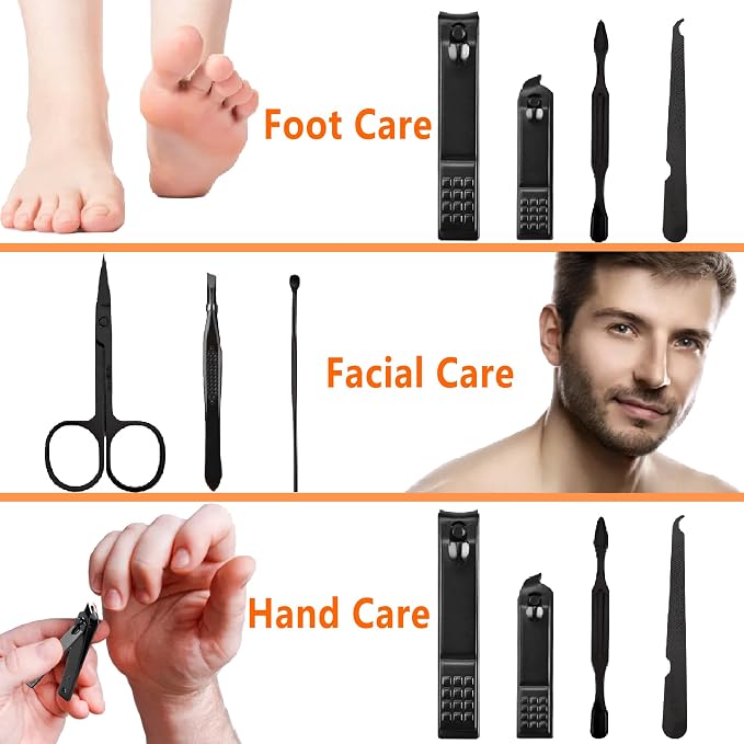 Manicure Set Men Nail Clipper Set Personal Care Nail Grooming Kits Travel Nail - Image 3
