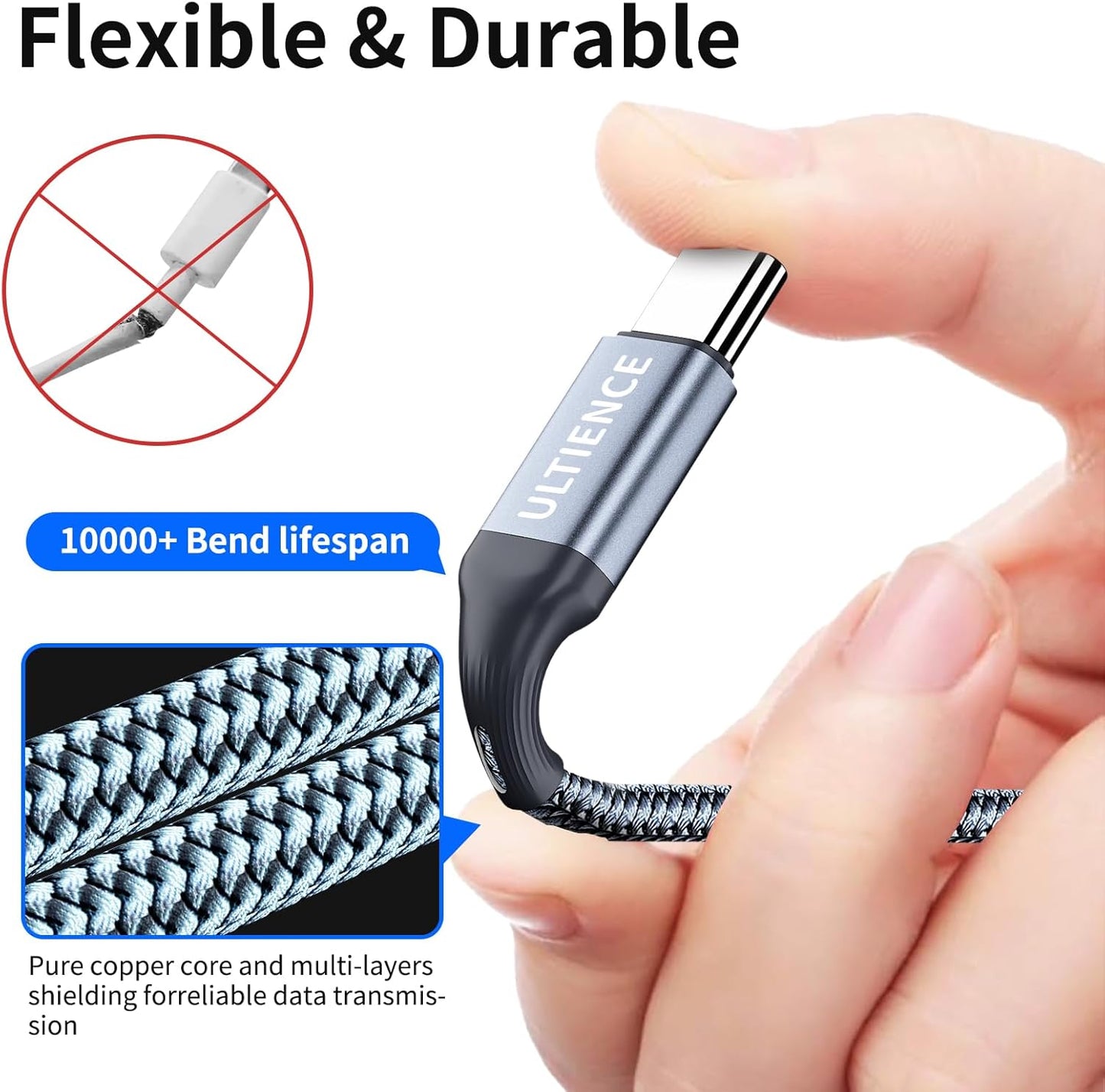 USB C to USB Adapter 2 Pack: USB Female to USB C Male OTG Cable - 10Gbps SuperSpeed Data Transfer for MacBook Pro/iPad Air, iPhone 16 15 Pro Max (0.59ft, Grey)