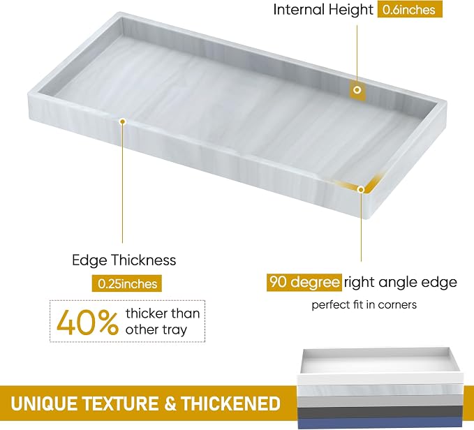 Bathroom Counter Tray, EG-SIPRO High-Grade Thickened Silicone Bathroom Vanity - Image 2