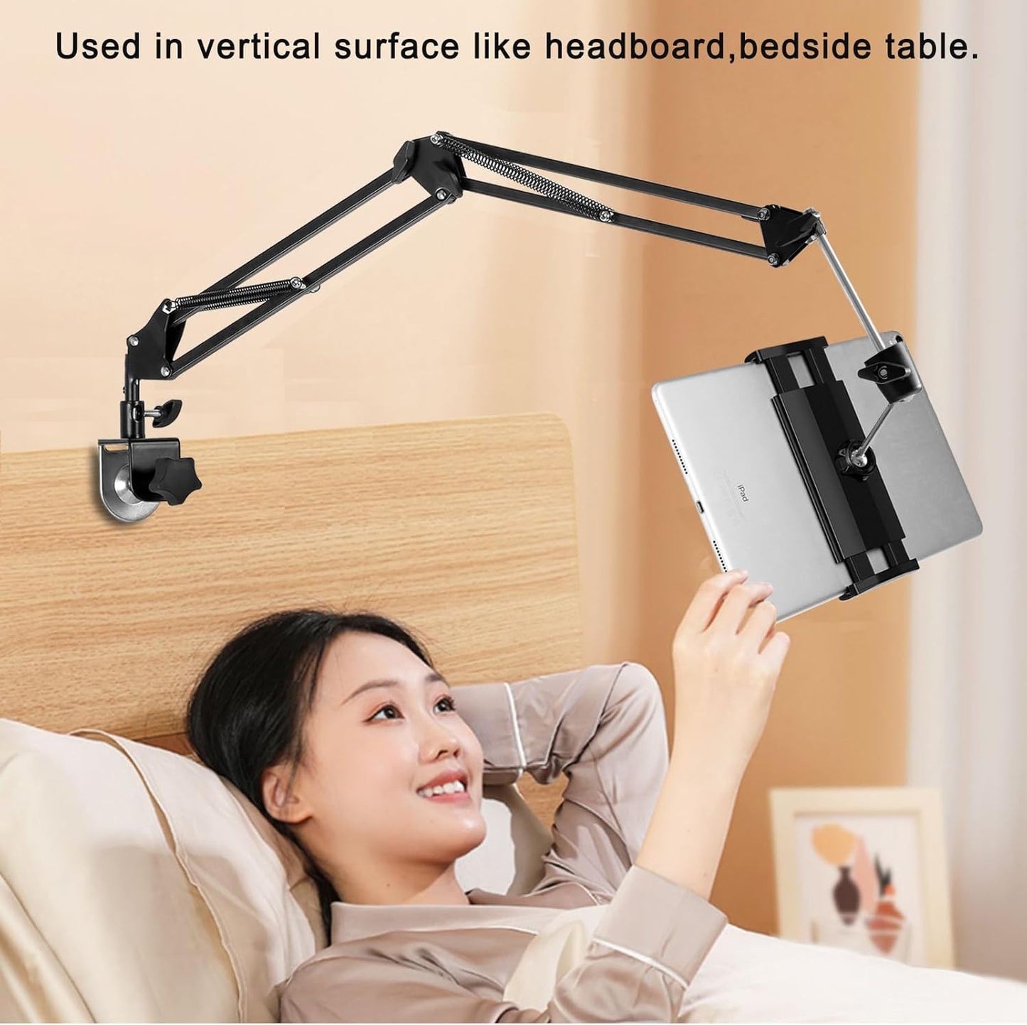 Tablet Stand Phone Holder for Bed,iPad Holder for Desk, Headboard,Bedside,Table, Compatible with iPhone iPad Kindle or Other 4.5-13" Screen Device