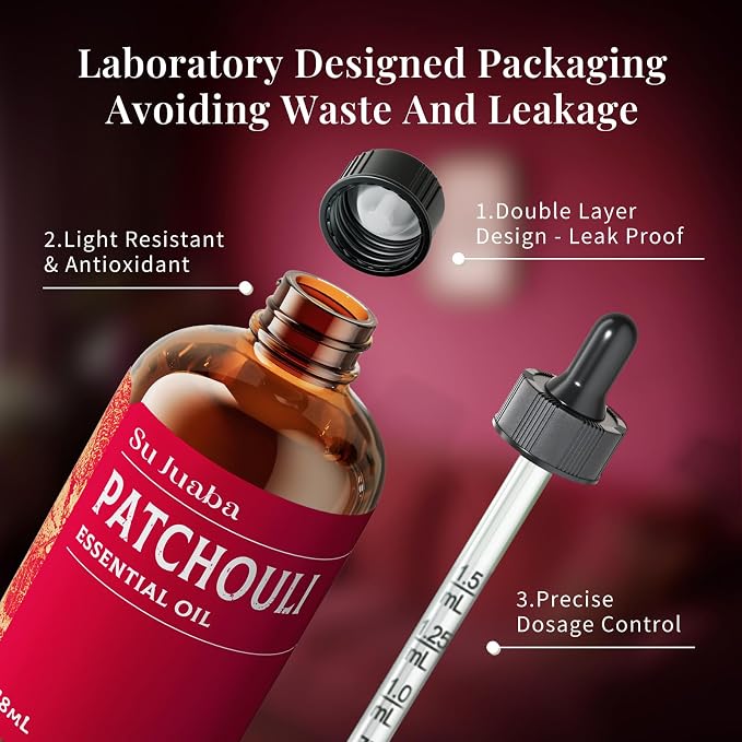 SU JUABA Patchouli Essential Oil 4 Fl Oz, 100% Pure Natural Aromatherapy Oil - Image 7
