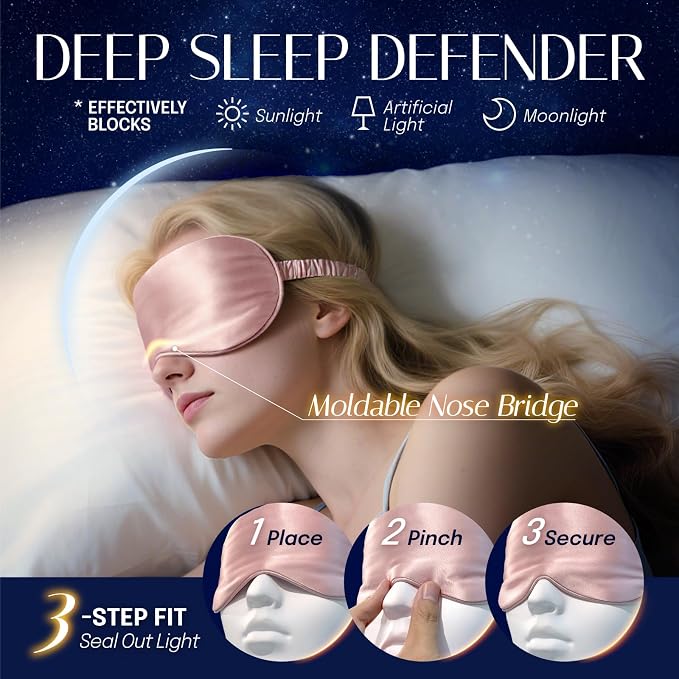 OLESILK Silk Sleep Mask, 100% Mulberry Silk Eye Mask - Image 3
