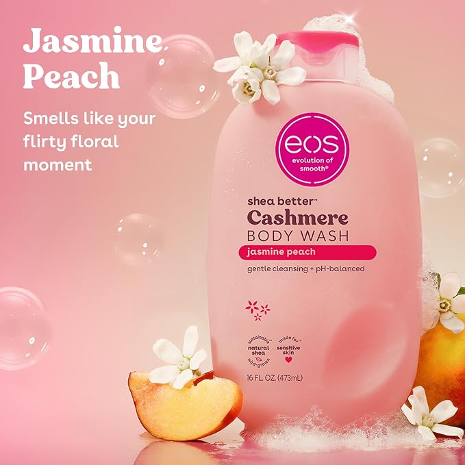 eos Cashmere Body Wash – Jasmine Peach, Moisturizing Body Wash, Creamy Gel - Image 2