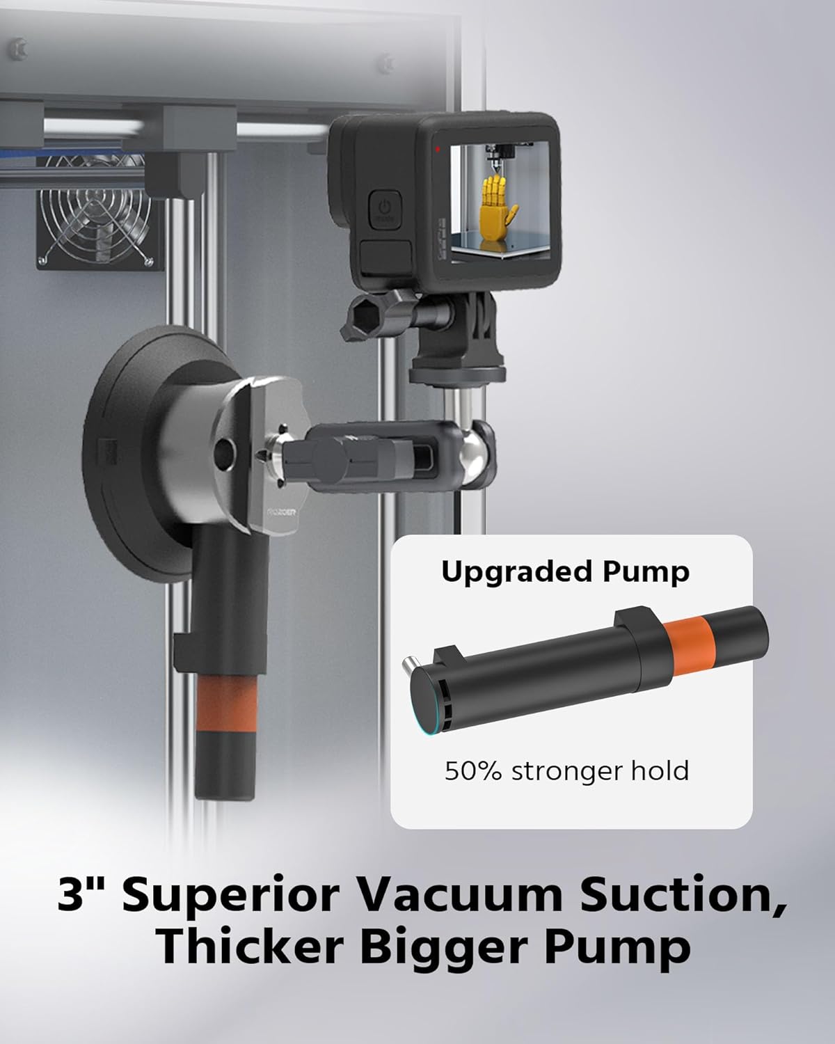 3" Suction Cup Mount Kit for Action Cams/Phone/360 Camera/DSLR Comes with Adapter for GoPro, Phone Clip, 3.84" Universal Magic Arm