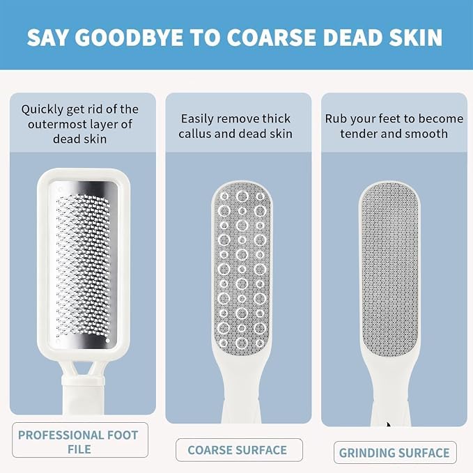 Fu Store 2 Pack Foot Files Callus Remover Stainless Steel Foot Rasp and Dual - Image 2