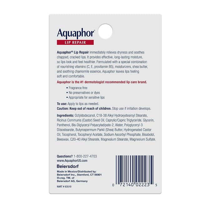 Aquaphor Lip Repair Ointment, Moisturizing Lip Balm Pack, Relieves Dryness - Image 6