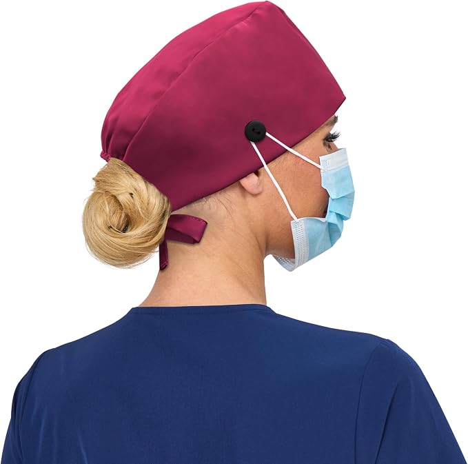 Satin Lined Scrub Cap, Adjustable Surgical Cap - Image 6