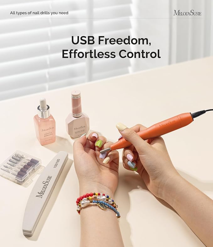 MelodySusie Pen-Shaped Portable USB Nail Drill, PC120I 20000RPM Electric Nail - Image 7
