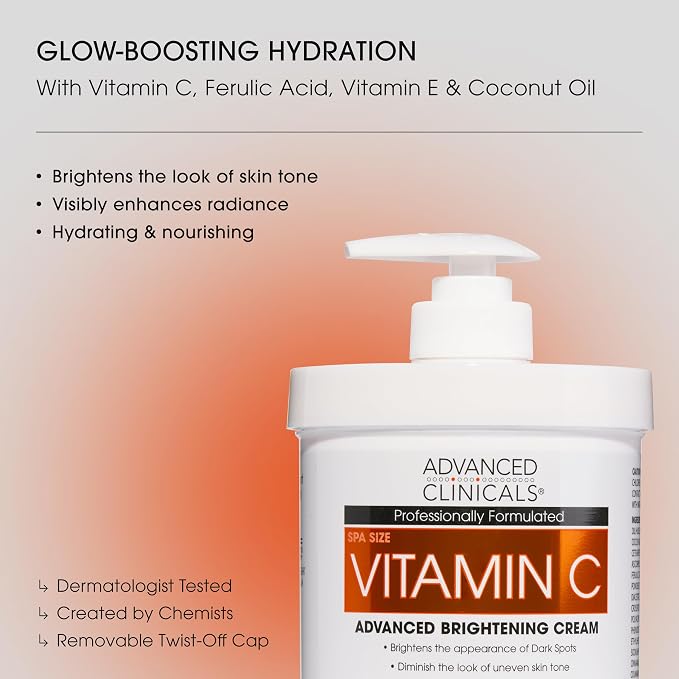 Advanced Clinicals Vitamin C Brightening Cream + Manuka Honey Body Lotion & - Image 2