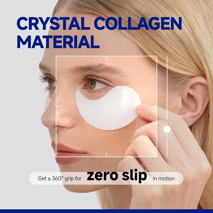 Peptide Jojoba Under Eye Patches, Collagen Eye Mask Instant Reduces Dark - Image 2
