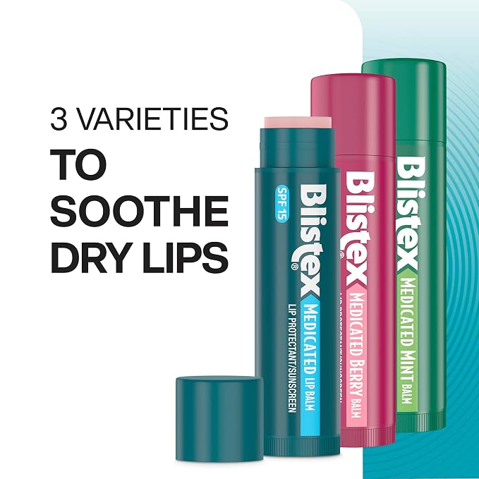 Blistex Medicated Lip Balm, 0.15 Oz Each, Mint and Berry Flavor, Soothes and - Image 4