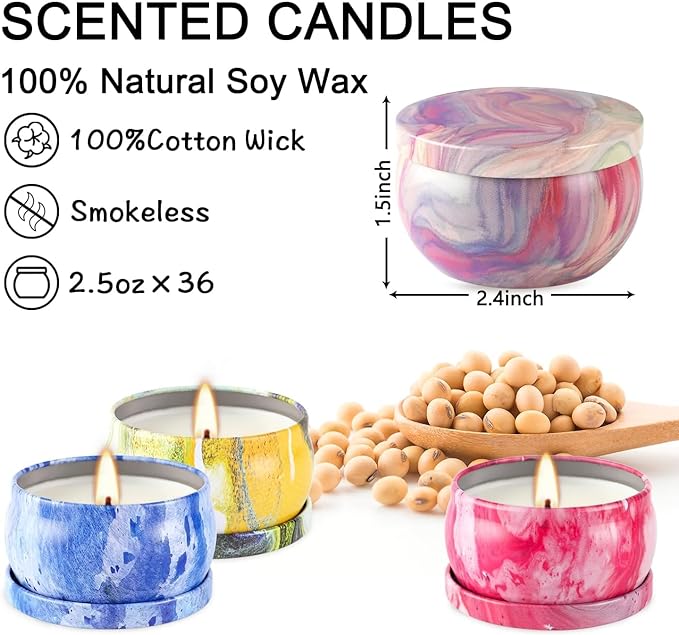 36 Packs Scented Candles Gift Set, Fragrances Candle - Image 6