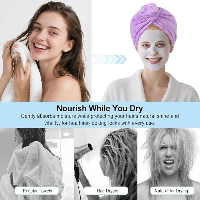 Microfiber Hair Drying Towel Wrap - Image 7