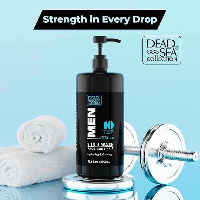 Dead Sea Collection Mens Body Wash TOP 10 ACTIVE – 3 in 1 Body Wash - Image 2