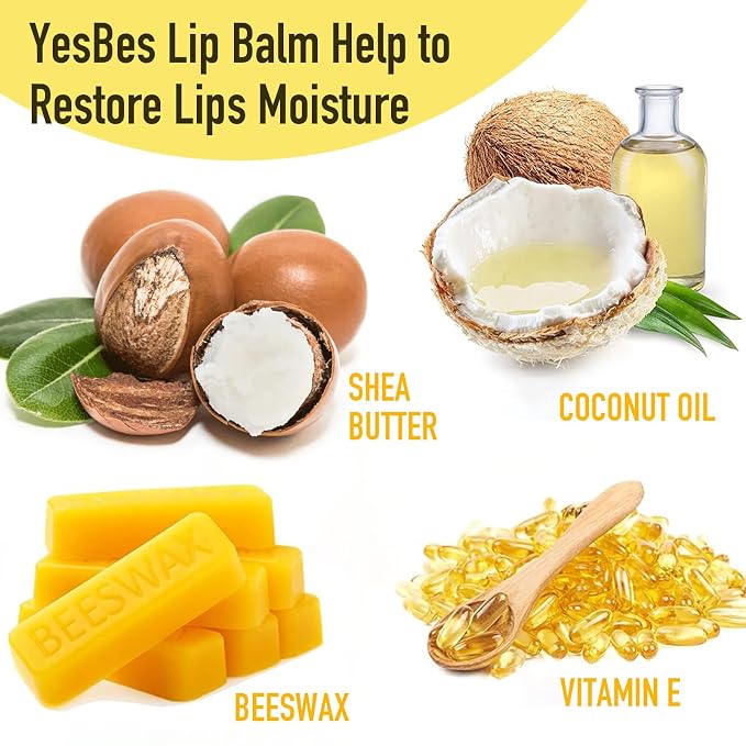 YesBes 32 Pack Lip Balm, Natural Lip Balm Bulk - Image 4