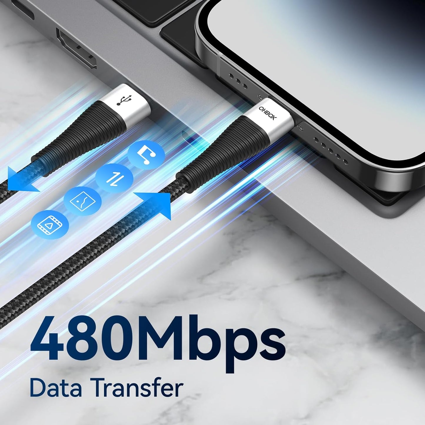 USB C iPhone Charger 10FT 2Pack, [Apple MFi Certified] Long USB C to Lightning Cable Braided Type C Fast Charging Cord for iPhone 14 13 12 11 8 7 6 6s XR/XS/SE/X, iPad - Black