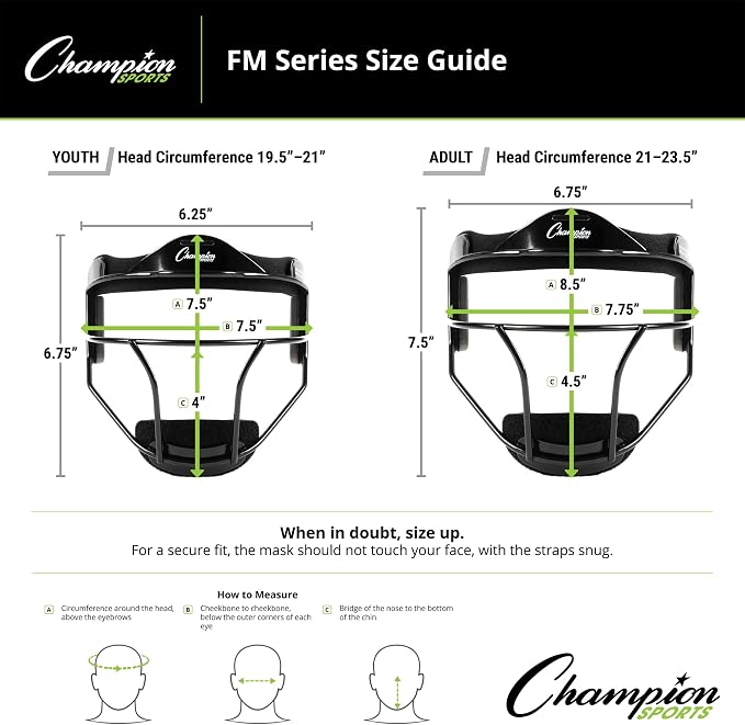 Champion Sports Steel Softball Face Mask – Durable Fielder’s Mask - Image 3